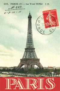 Carte Postale Paris Eiffel Tower Set