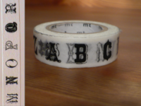 Washi Tape alphabet black 15mm Washi Tape alphabet black 15mm