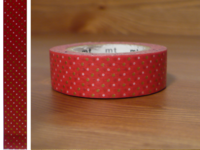 Washi Tape dots red gold 15mm Washi Tape dots red gold 15mm