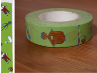 Washi Tape osharesan green 15mm Washi Tape osharesan green 15mm