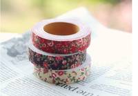 Fabric Tape antique flower dark brown 15mm