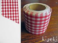 Masking Tape textil Baumwolle checked Red 45mm