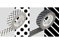 Washi Tape black dot&stripe 2er Set 15mm Washi Tape black dot&stripe 2er Set 15mm