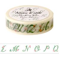 Washi Tape Flower Alphabets 15mm