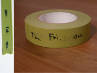 Washi Tape week green 15mm