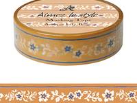 Washi Tape Antique Lilies Beige 15mm