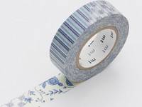 Washi Tape flower dark blue 15mm