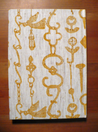 Notizbuch Wood block print Dancing braun