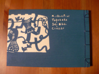 Notizbuch Wood block print Talking blau