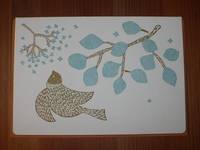 Letterpress folio card M. message bird Letterpress folio card M. message bird