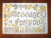 Letterpress folio card M. message Letterpress folio card M. message