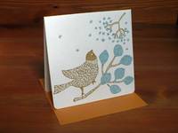 Letterpress folio card S. message bird Letterpress folio card S. message bird