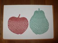 Letterpress folio card M. apple and pear Letterpress folio card M. apple and pear