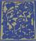 Paper-cutting seal. silk paper. road side. royal blue Paper-cutting seal. silk paper. road side. royal blue