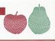 Letterpress folio card M. apple and pear Letterpress folio card M. apple and pear