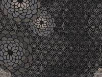 Kiku Asanoha schwarz Jacquard