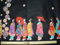 Wachstuch Maiko schwarz Wachstuch Maiko schwarz