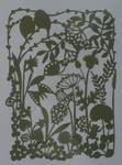 Paper-cutting seal. silk paper. road side. olive Paper-cutting seal. silk paper. road side. olive