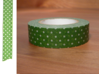Washi Tape pin dots green 15mm Washi Tape pin dots green 15mm