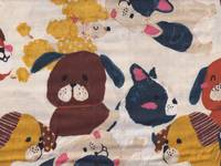 Big Animal - Many dogs creme double gauze Big Animal - Many dogs creme double gauze