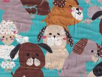 Big Animal - Many dogs blue double gauze Big Animal - Many dogs blue double gauze