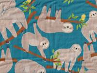 Faultiere blau double gauze Faultiere blau double gauze