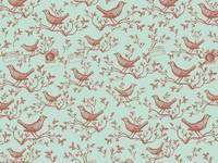 Wrap Sheet - Poster - Birds Aqua/Red Wrap Sheet - Poster - Birds Aqua/Red