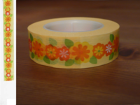 Masking Tape Blumen orange 15mm