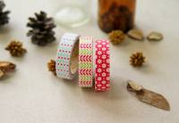 Fabric Tape daily christmas leaf 15mm