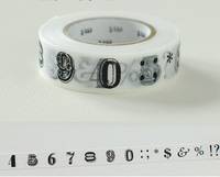 mt Masking Tape number / symbol black 15mm mt Masking Tape number / symbol black 15mm