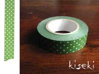 Washi Tape pin dots green 15mm Washi Tape pin dots green 15mm