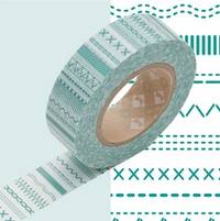 Washi tape Stitch green 15mm Washi tape Stitch green 15mm