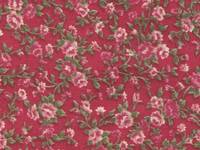 Fabric Sticker antique flower red A4