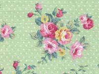 Fabric Sticker french rose yellow green A4