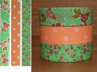 Washi Tape Rose orange 3er Set 15mm Washi Tape Rose orange 3er Set 15mm