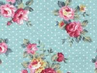 Fabric Sticker french rose sky blue A4