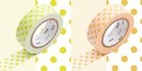 Washi Tape 2er Set dot moegi/apricot 15mm Washi Tape 2er Set dot moegi/apricot 15mm