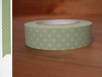 Washi Tape dots light green 15mm Washi Tape dots light green 15mm