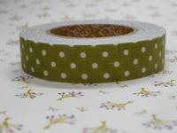 Fabric Tape dot ground - olive green 15mm