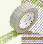 Washi Tape stripe-checked green 15mm Washi Tape stripe-checked green 15mm