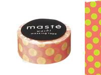 Washi Tape dots neon red 15mm