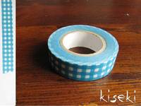 Washi Tape  gingham turquoise 15mm