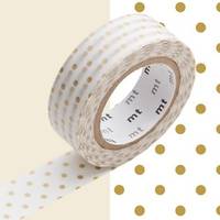 Washi Tape pin dots gold 15mm