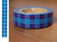 Washi Tape tartan checked blue 15mm