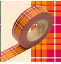 Washi Tape tartan checked orange 15mm