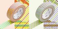 Washi Tape stripe-checked 2er Set 15mm