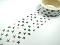Washi Tape black stars 15mm