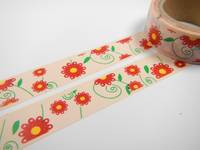 Washi Tape flower red 15mm