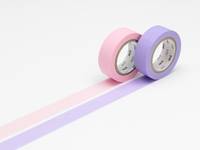 Washi Tape 2er Set uni rose pink & lavender 15mm