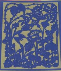 Paper-cutting seal. silk paper. road side. royal blue Paper-cutting seal. silk paper. road side. royal blue